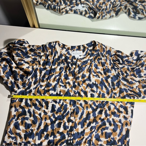 Velvet by Graham & Spencer For Anthro Ottilie Midi Dress Blue/Brown Size S NWT - Picture 15 of 16